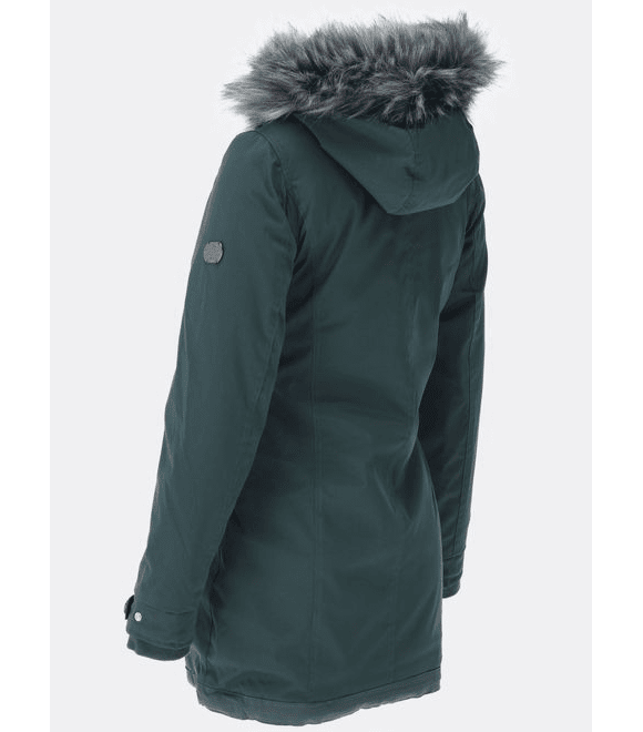 Dámská zimní bunda s asymetrickým zapínáním zelená