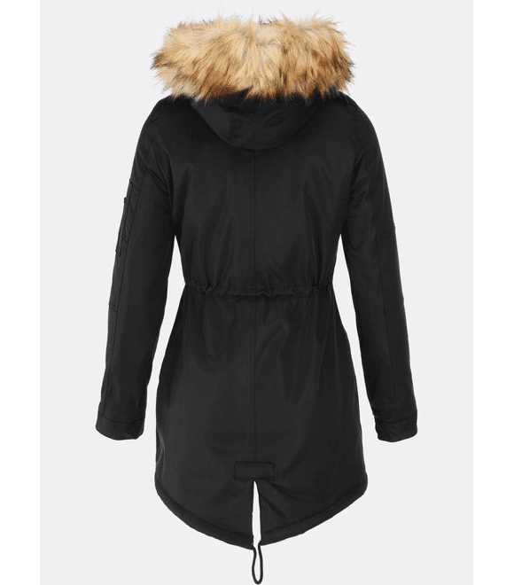 Dámska zimná bunda s kapucňou čierna