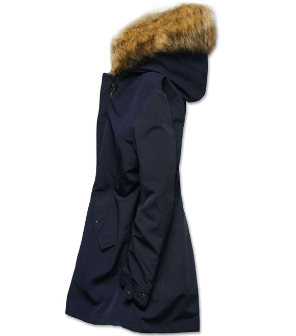 Zateplená dámska zimná bunda tmavomodrá