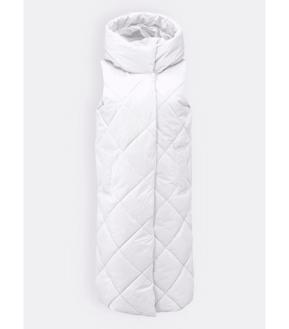 Dámská dlouhá prošívaná vesta bílá