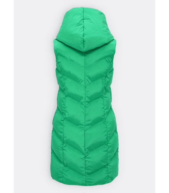 Dámská prošívaná vesta s kapucí zelená