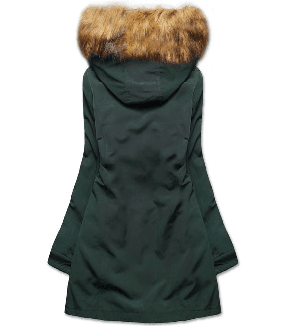 Zateplená dámska zimná bunda olivová