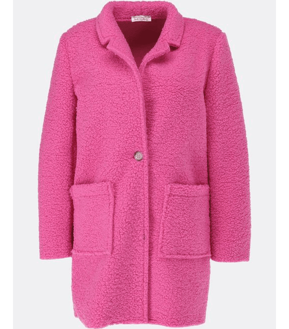 Dámsky krátky kabát ružový