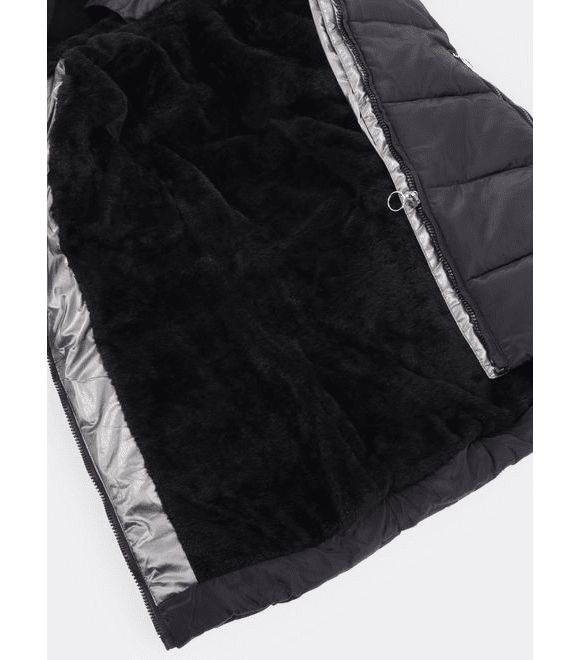 Dámska prešívaná zimná bunda čierna