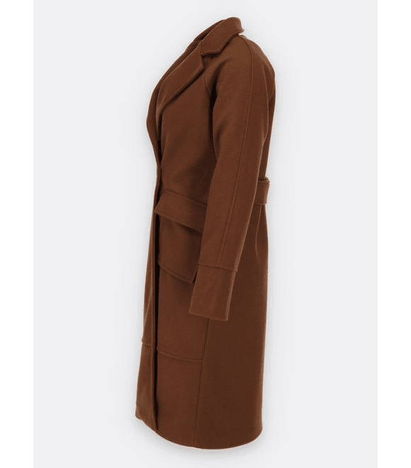 Dámsky kabát na prechodné obdobie hnedý
