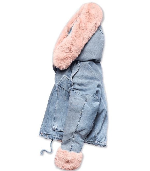 Zateplená riflová bunda s kožešinou - Bundy - MODOVO