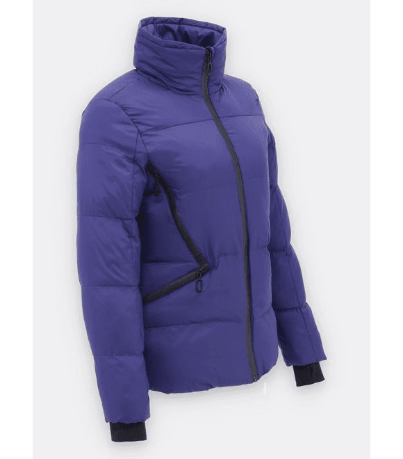 Dámská zimní bunda bez kapuce modrá
