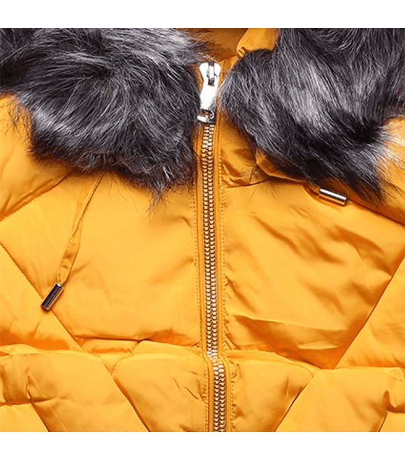 Zimná bunda s kapucňou žltá