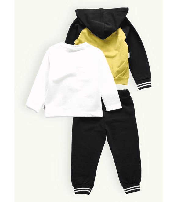 Detská športová tepláková súprava žlto-čierna