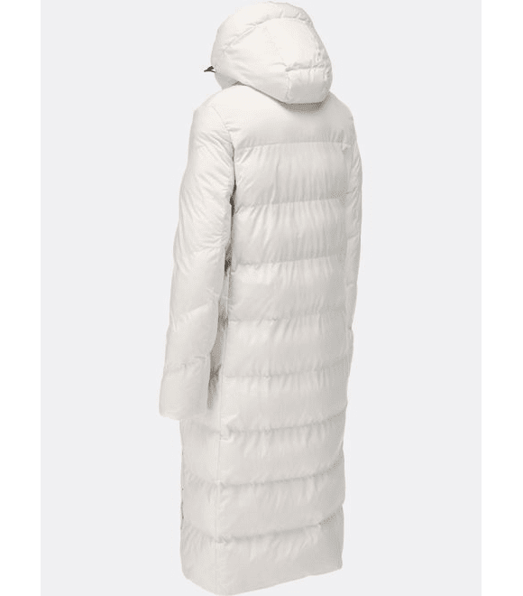 Dlhá dámska zimná bunda biela