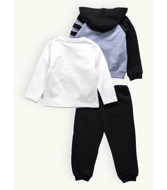 Detská športová tepláková súprava modro-čierna