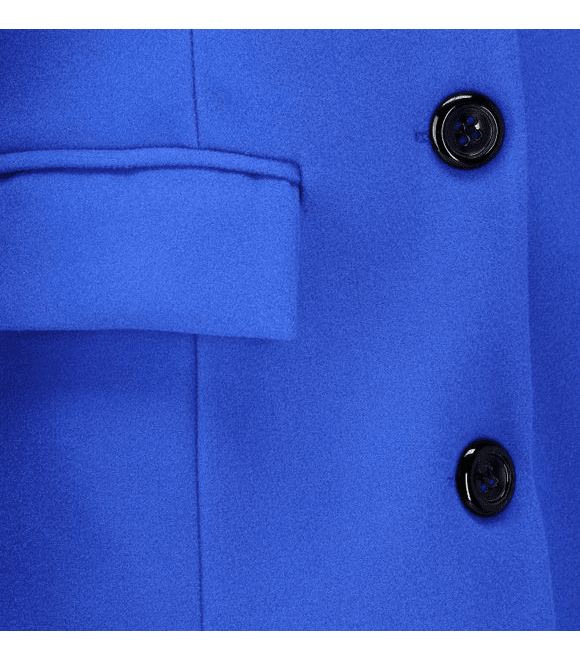 Dámský kabát klasického střihu modrý