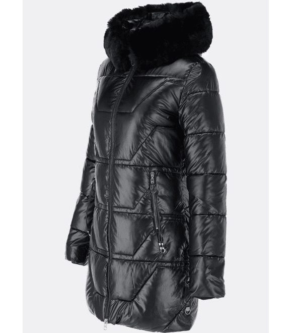 Dámská zimní bunda lesklá černá