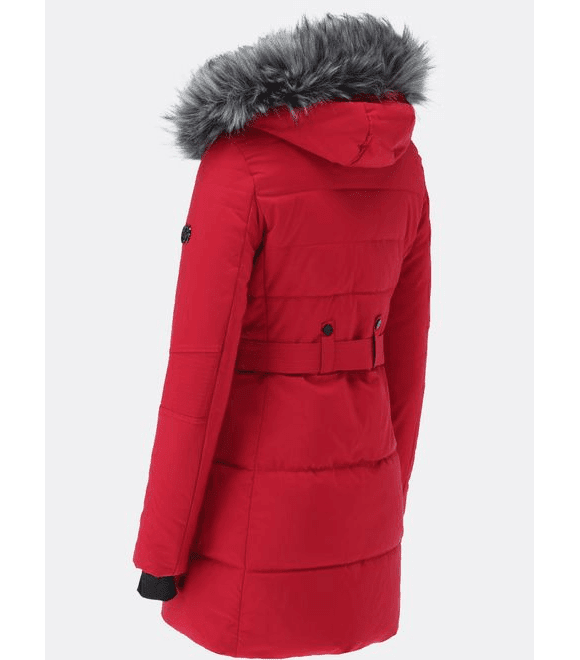 Dámska prešívaná zimná bunda červená