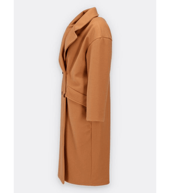 Dámský oversize kabát světle hnědý