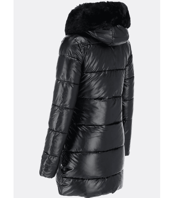 Dámská zimní bunda lesklá černá