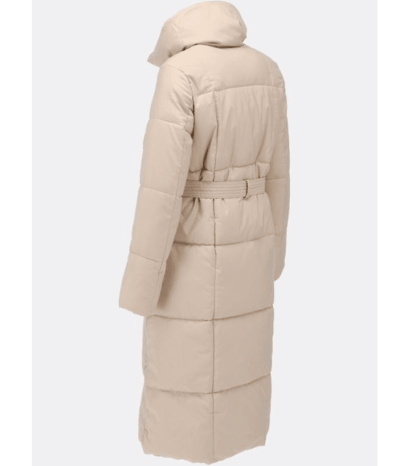 Dámská zimní bunda s páskem béžová