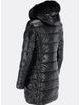 Dámska lesklá prešívaná zimná bunda čierna