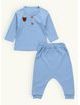 Dojčenské rebrované pyžamo svetlomodré