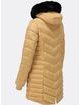 Dámska prešívaná zimná bunda s kapucňou béžová