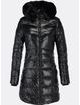 Dámská lesklá zimní bunda s kapucí černá