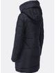 Dámská prošívaná zimní bunda s asymetrickým zapínáním tmavě modrá