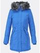 Dámska zimná bunda s kožušinovou podšívkou modrá