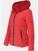 Dámska zimná bunda s kožušinou  červená