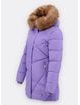 Dámská prošívaná zimní bunda s kapucí světle fialová