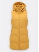 Dámská prošívaná vesta s kapucí žlutá