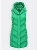 Dámská prošívaná vesta s kapucí zelená