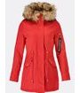 Dámska zimná bunda s kapucňou červená
