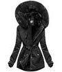 Dámska zimná bunda s kožušinou čierna