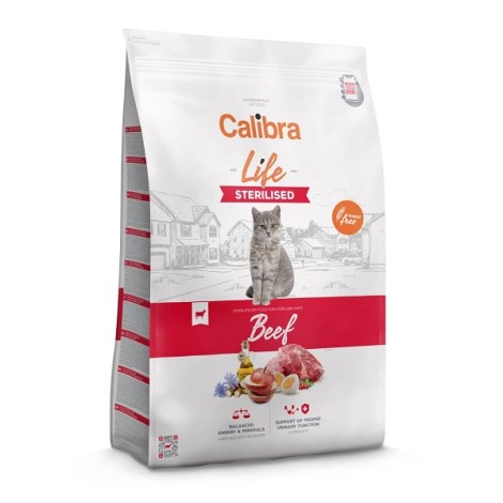 Expirace 4.6. 2026: Calibra Cat Life Sterilised Beef 6 kg | P59662
