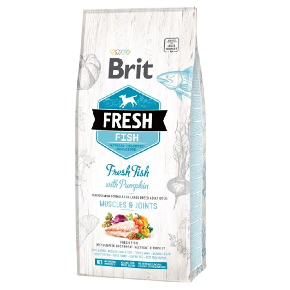 Expirace 6.8. 2026: Brit Fresh Fish & Pumpkin Adult Large Muscle & Joints 12 kg | P59745
