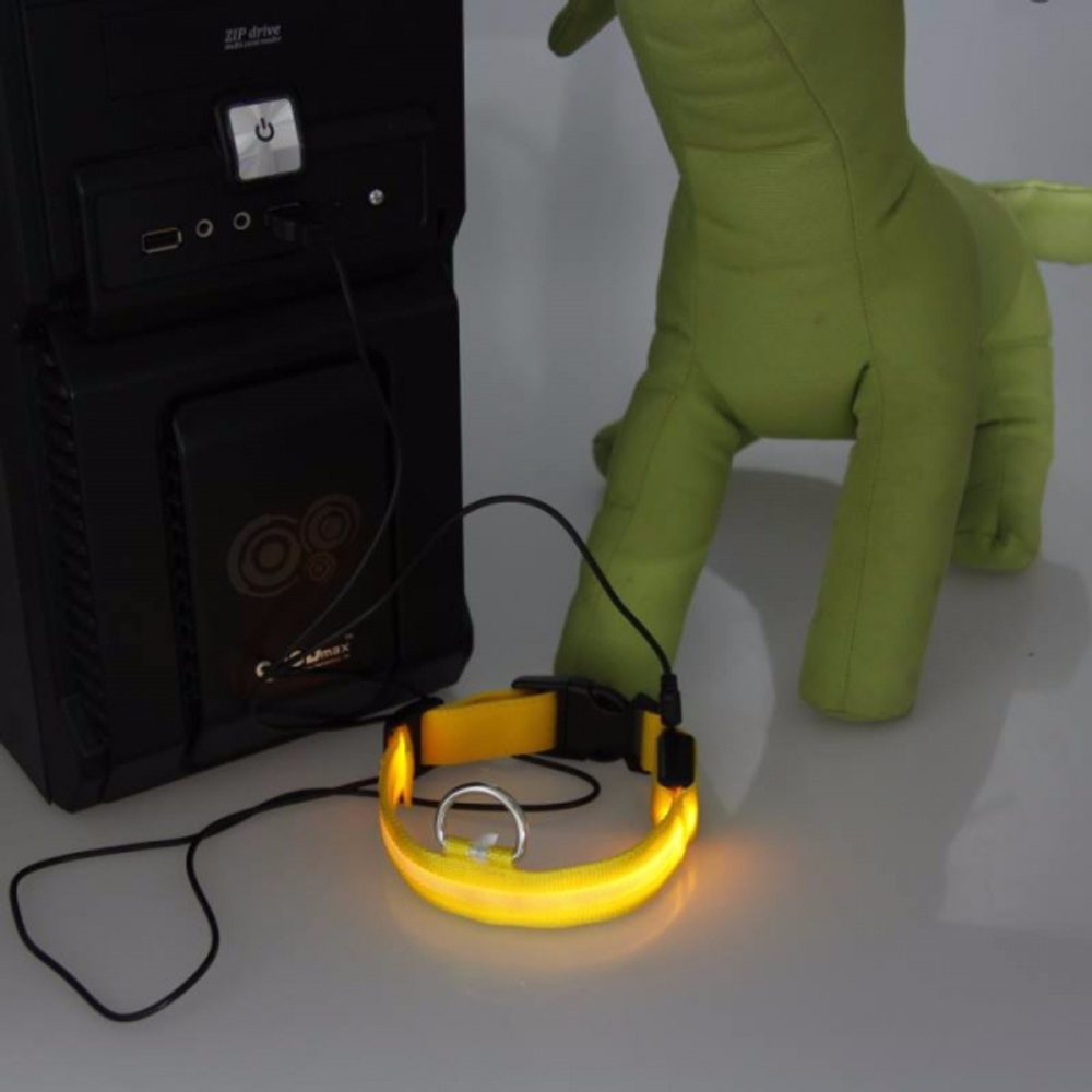 Reedog USB svietiaci obojok pre psy a mačky NEW - Modrá - 52 - 60 cm