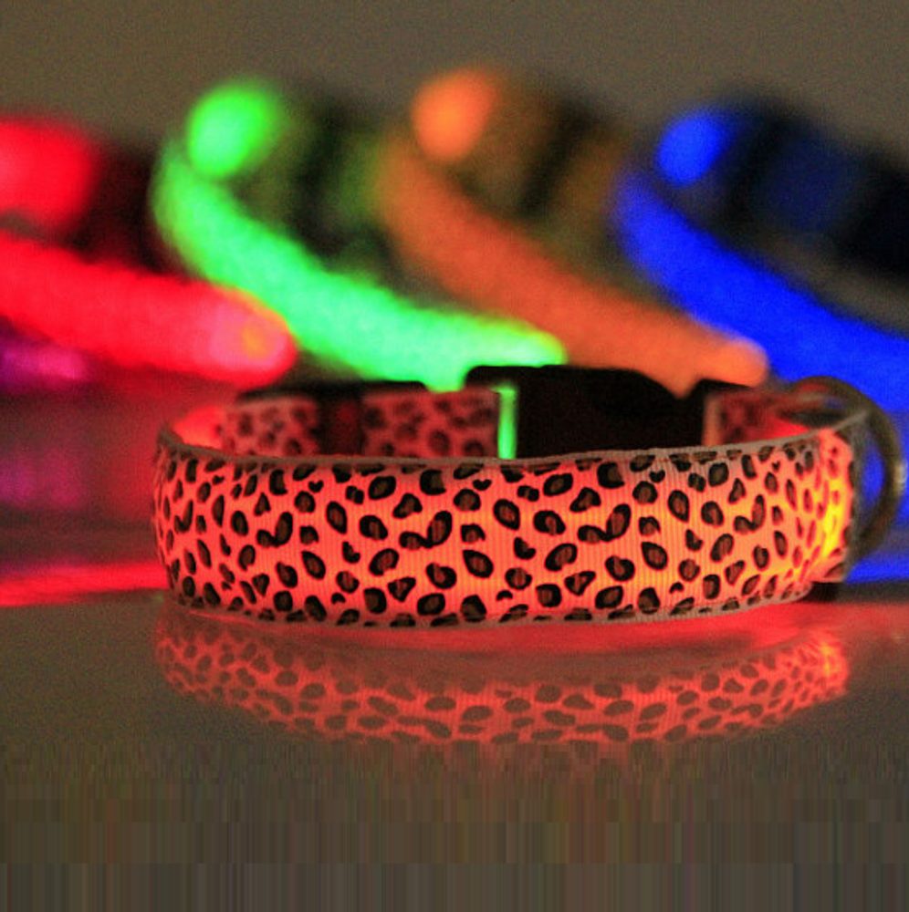Reedog svíticí obojek pro malé, střední a velké psy gepard - bílá 32 - 50 cm