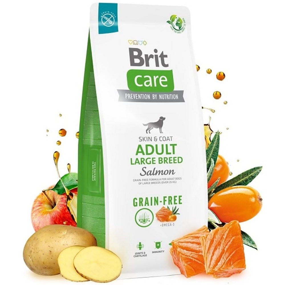 Expirácia 28.3. 2026: Brit Care Dog Grain-free Adult Large Breed Salmon 3 kg