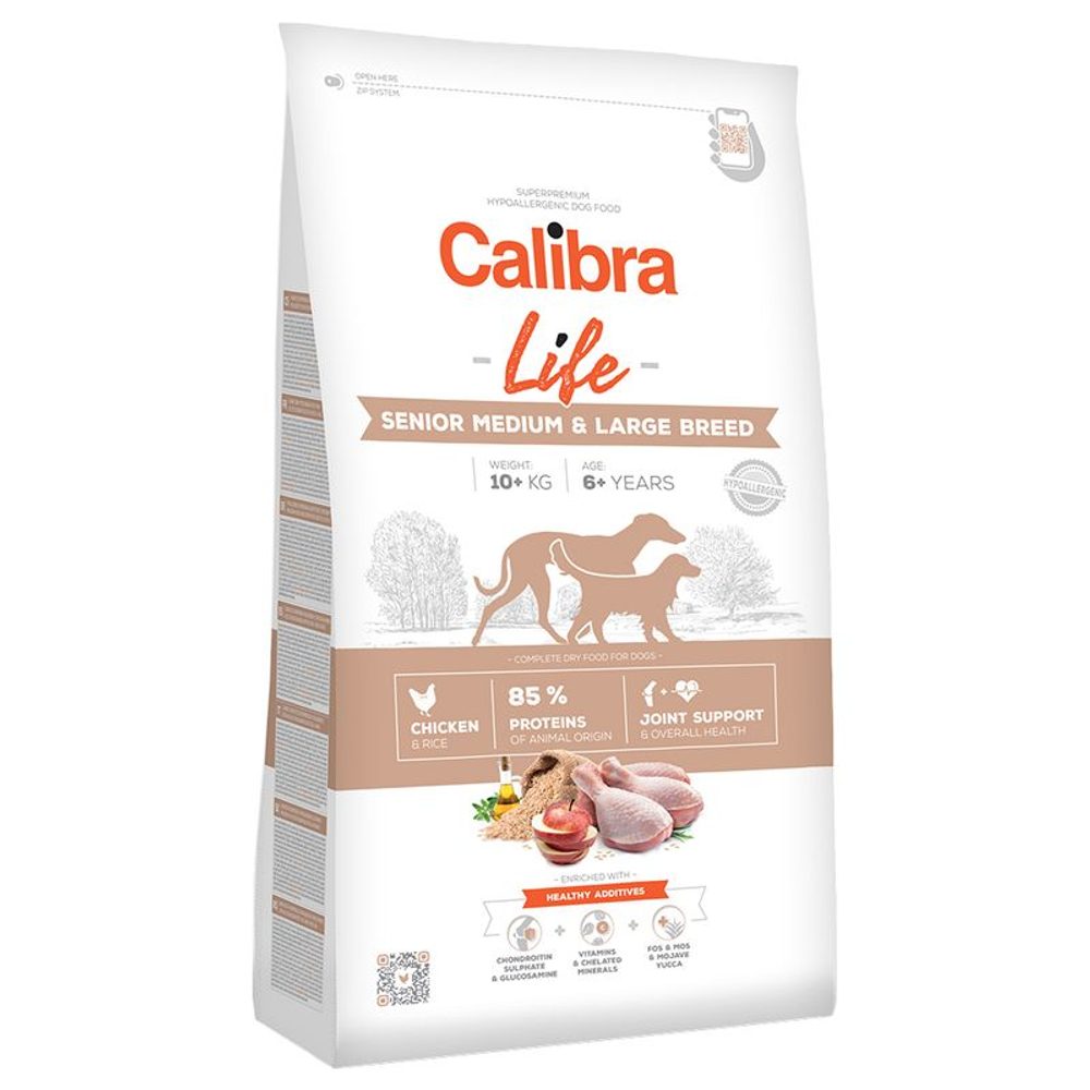 Expirace 11.2. 2026: Calibra Dog Life Senior M&L Breed Chicken 2,5 kg