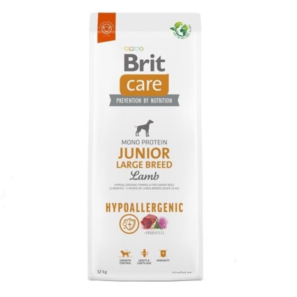 Expirace 21.7. 2026: Brit Care Dog Hypoallergenic Junior Large Breed Lamb 12 kg | P59704