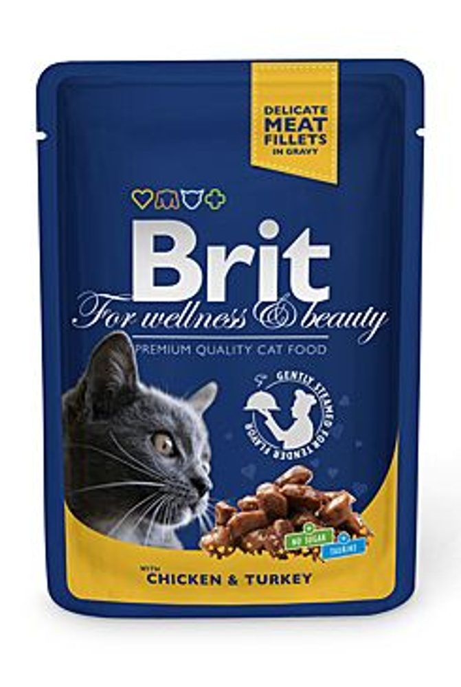 Brit Premium Cat kapsa with Chicken & Turkey 100g