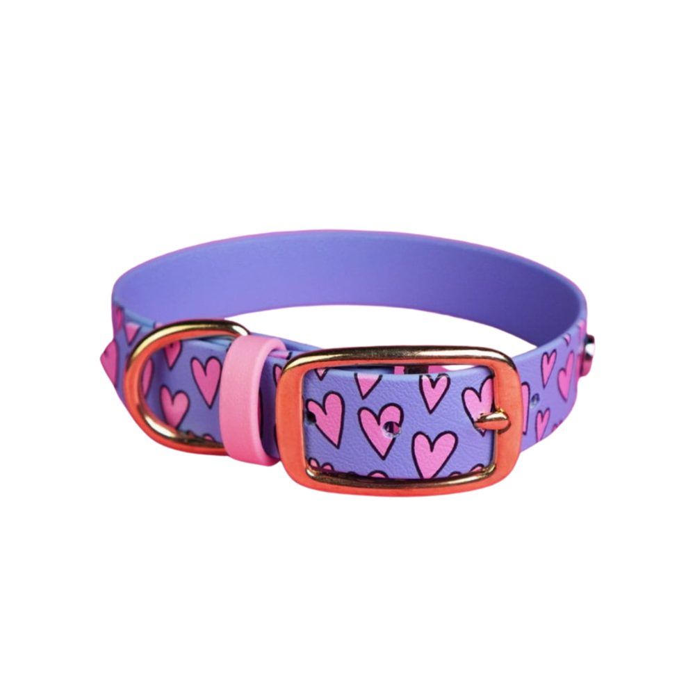 Halsband Bura blau-lavendelfarben mit Herz - M
