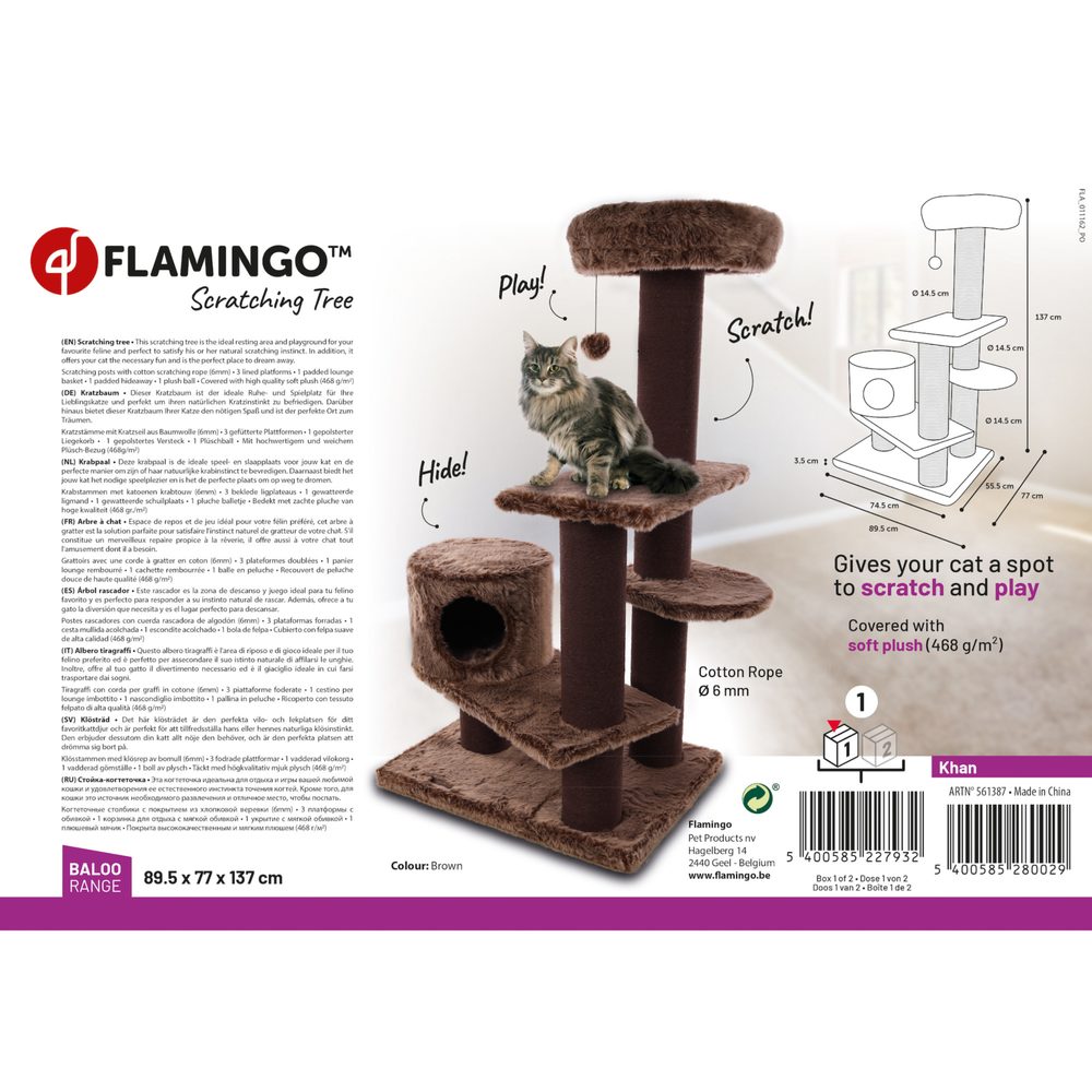 Flamingo Škrabadlo strom Khan Brown (obrázek 3)
