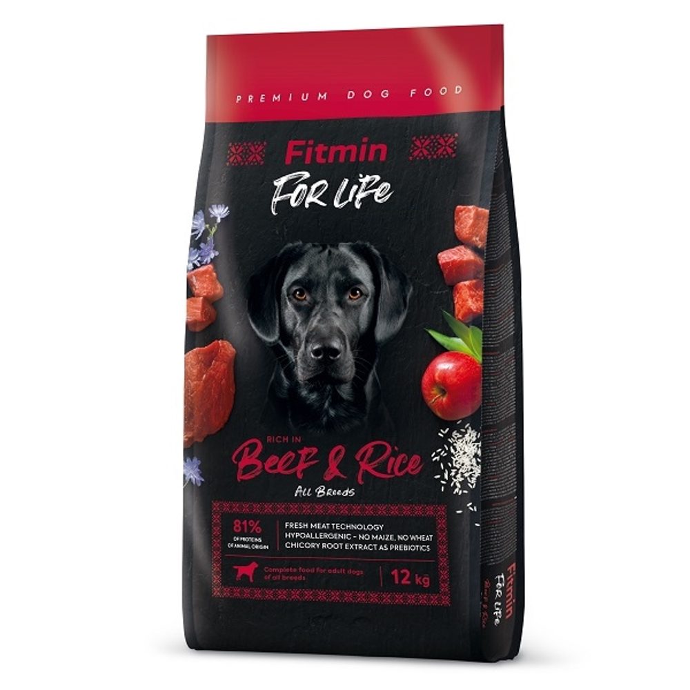 Expirace 7.9. 2026: Fitmin Dog For Life Beef & Rice 12 kg | P59642