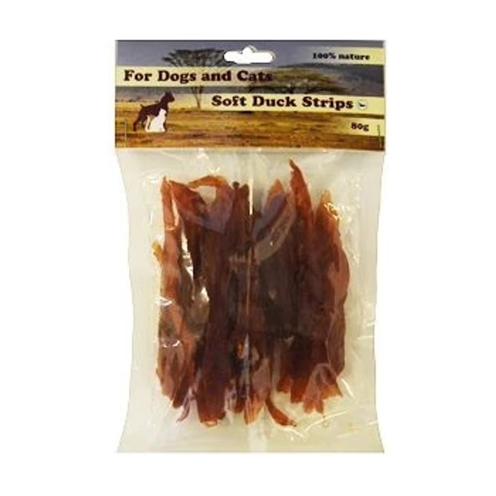 For Dogs and Cats Pochoutka Kachní proužky měkké 80g