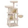 Cat scratching tree, beige, 140 cm