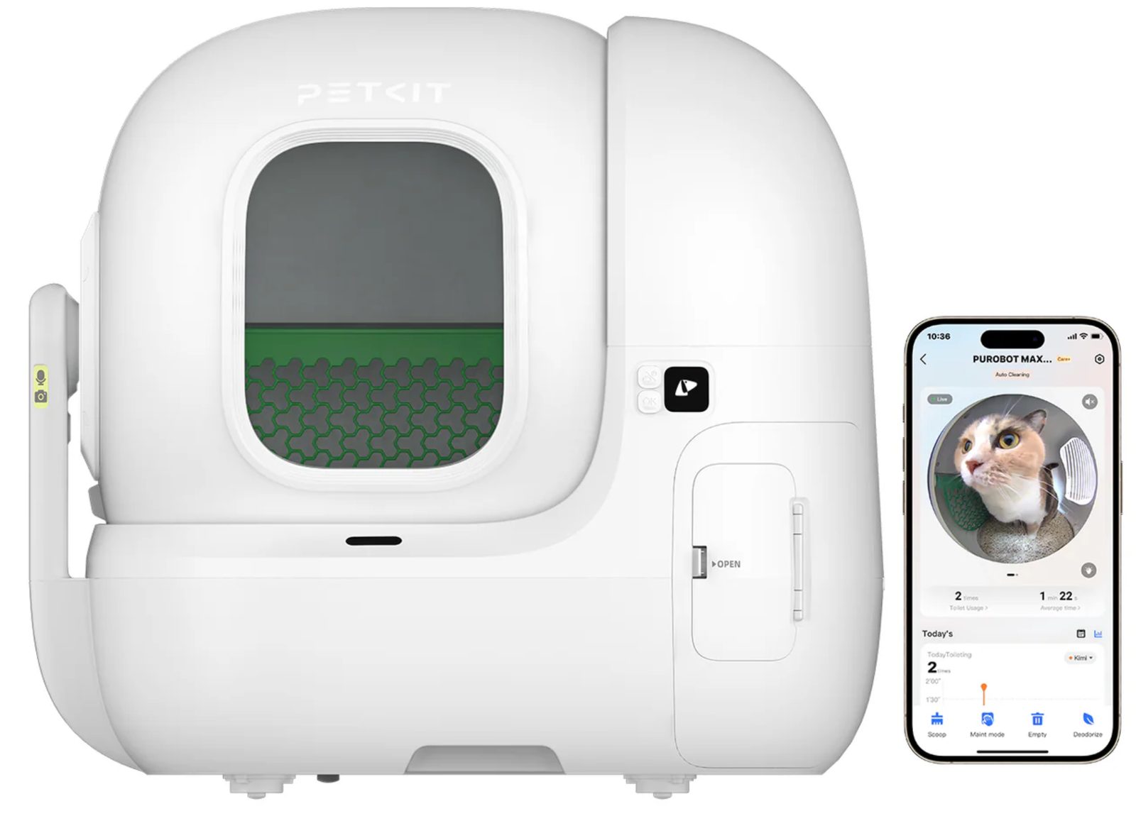 PETKIT 自動トイレカメラ付きPUROBOT MAX PRO PETKIT Purobot Max Pro, Automatic Cat Litter Box with AI camera