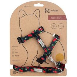 Amiplay Kšíry pro kočku s vodítkem BeHappyCat Cherry
