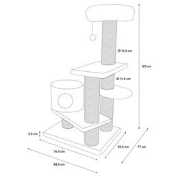 Flamingo Kratzbaum Inga Beige & Weiß