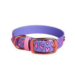 Collar Bura azul lavanda corazón